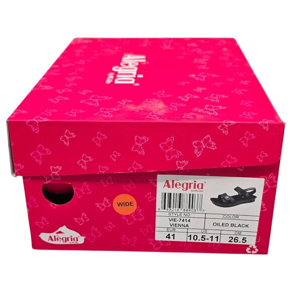 Alegria by PG Lite Sandals Womens 10.5 Wide Vienna Ankle Strap Black Leather - Picture 13 of 15